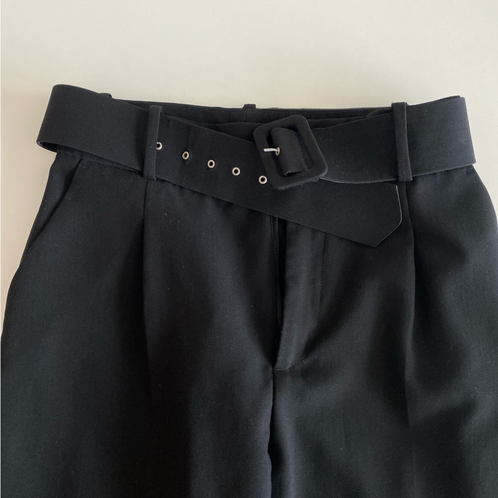 Black Zara Medium Dress Pants with Belt